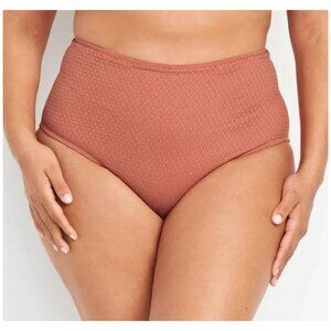Old Navy Orange Burnt Sienna High Waisted Crochet Bikini Swim Bottoms NWT